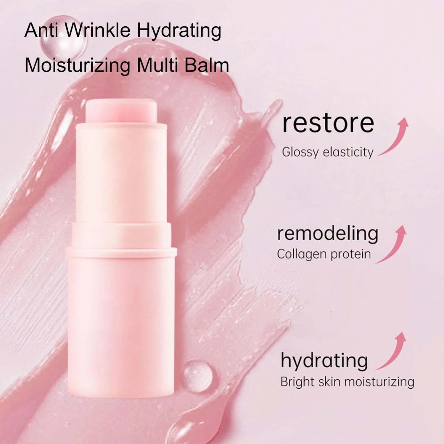 Anti Wrinkle Hydrating Moisturizing Multi Balm Stick, Tight and Fine Line Resistant Firming Collagen Bar Balm Stick,For Face, Under Eyes Neck (2pcs)
