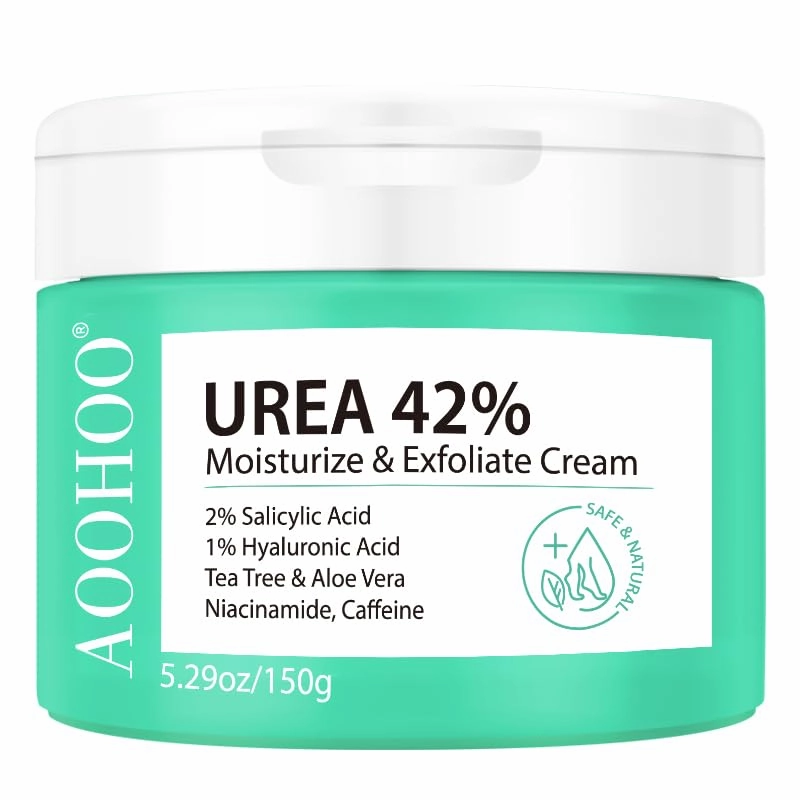 AOOHOO 42% Urea Cream Moisturize & Exfoliate Cream Foot&Hand Cream for Dry Cracked Heels, Feet, Knees, Elbows, Hands, Corn&Dead Skin&Cuticle Callus Remover, Toenail Softener. (pack of 1)