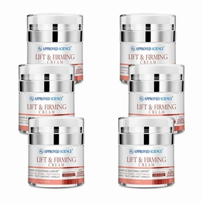 Approved Science Lift and Firming Cream - Enhance, Tighten, Plump, Nourish Bust and Bum - Paraben and Soy Free - Natural Fragrance - 1.7 Fl Oz. - Pack of 6
