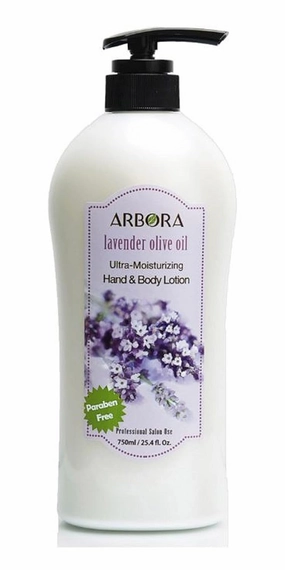 ARBORA Hand & Body Lotion LAVENDER OLIVE 25.4OZ/750ML Paraben Free Natural Ultra-Moisturizing, Professional Massage Lotion Original from Korea