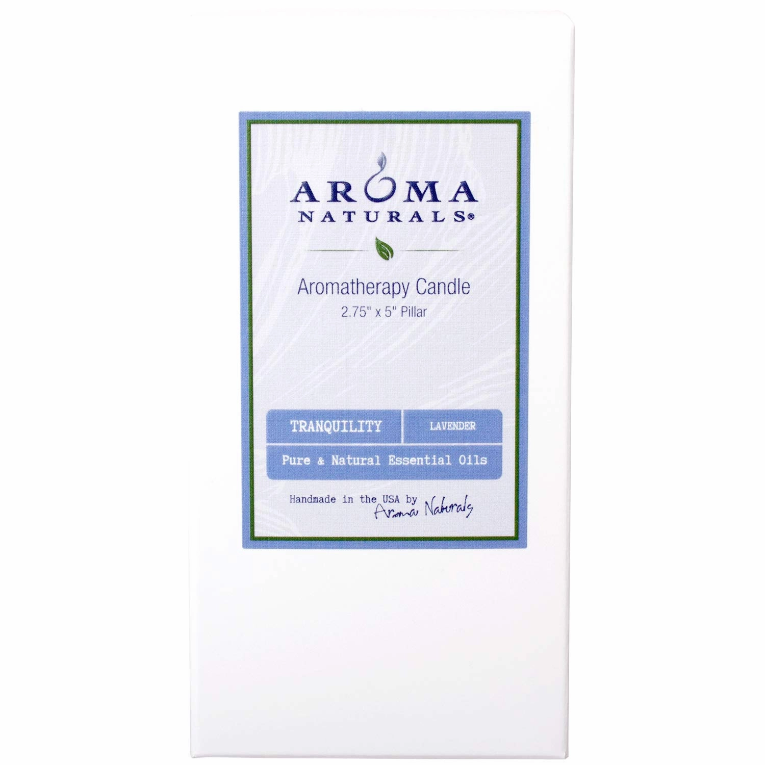 Aroma Naturals Essential Oil Scented Pillar Candle, Tranquility, 2.75 Inch X 5 Inch, Lavender, 1 Pound
