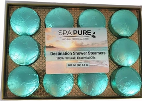 Aromatherapy Shower Bombs: Destination Shower Steamers, Rejuvenating New Scents, Tablets, Bomb, Bath Melts for Women, Men, All Natural (12 Count) Pack of 1 20.0 ounces