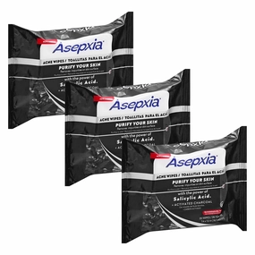 ASEPXIA Acne Treatment Wipes with Activated Charcoal and Salicylic Acid, 20 wipes