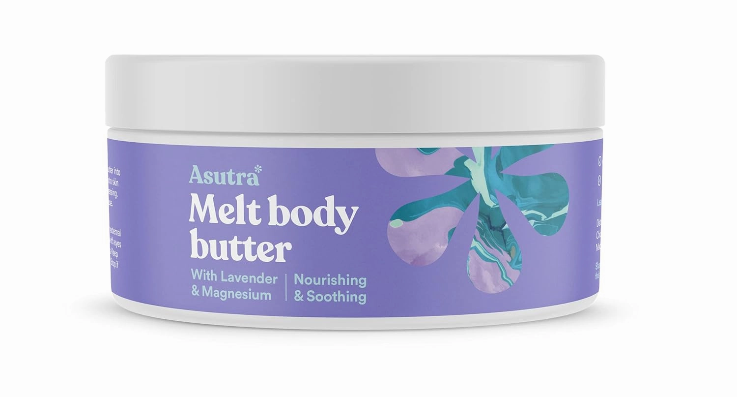 ASUTRA Magnesium Body Butter Lotion with Lavender Scent, 7 oz - Soothing Shea Butter & Almond Oil Moisturizer, Premium-Quality Magnesium Oil, Lavender Essential Oil