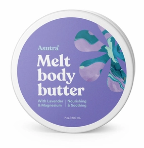 ASUTRA Magnesium Body Butter Lotion with Lavender Scent, 7 oz - Soothing Shea Butter & Almond Oil Moisturizer, Premium-Quality Magnesium Oil, Lavender Essential Oil