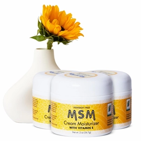 At Last Naturals MSM Cream, Face Lotion to Reduce Fine Lines and Wrinkles, Pitted Acne and Scars, Soothing Moisturizer with Vitamin E to Promote Healthy Skin, 2 Ounce (Pack of 3)