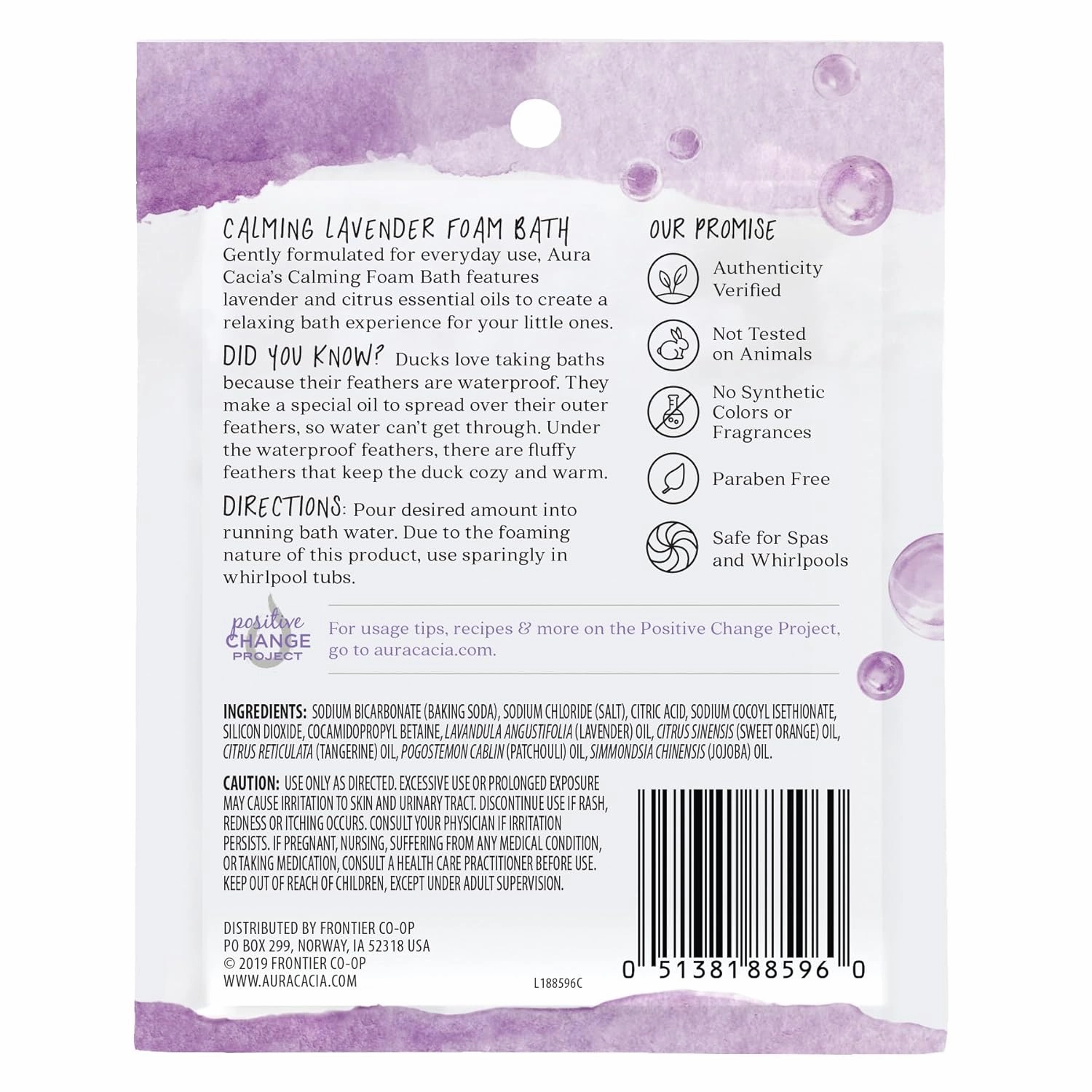 Aura Cacia Aromatherapy Foam Bath, Calming with Lavender, 2.5 ounce packet (Pack of 6)