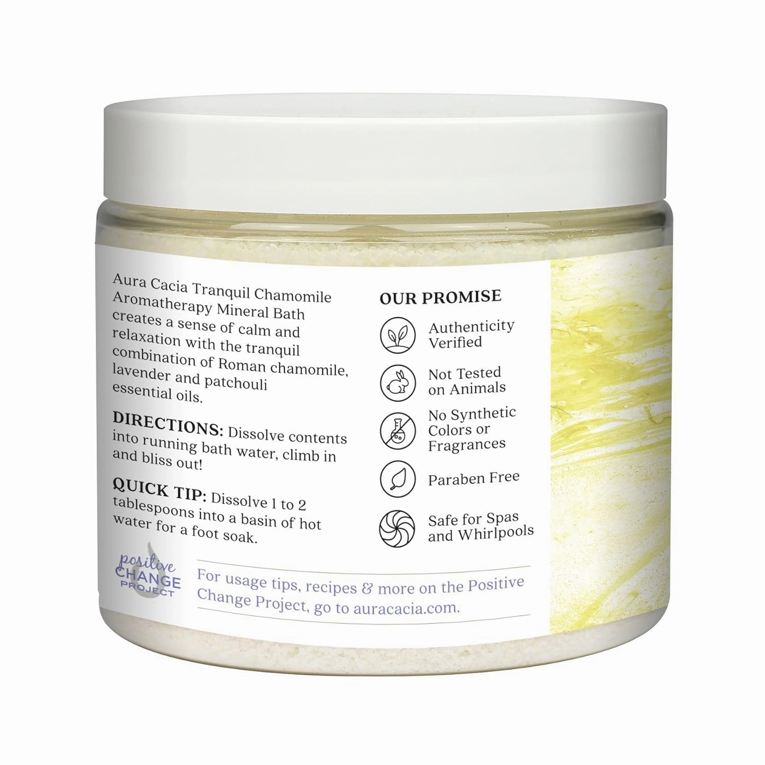 Aura Cacia Aromatherapy Mineral Bath, Tranquil Chamomile, 16 ounce jar (Pack of 2)