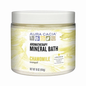 Aura Cacia Aromatherapy Mineral Bath, Tranquil Chamomile, 16 ounce jar (Pack of 2)