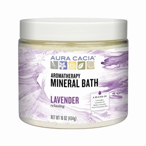Aura Cacia Lavender Harvest Aromatherapy Mineral Bath Salts, 16 oz (Pack of 3) - Relaxing Bath Soak with Pure Lavender Essential Oils for Mind and Body
