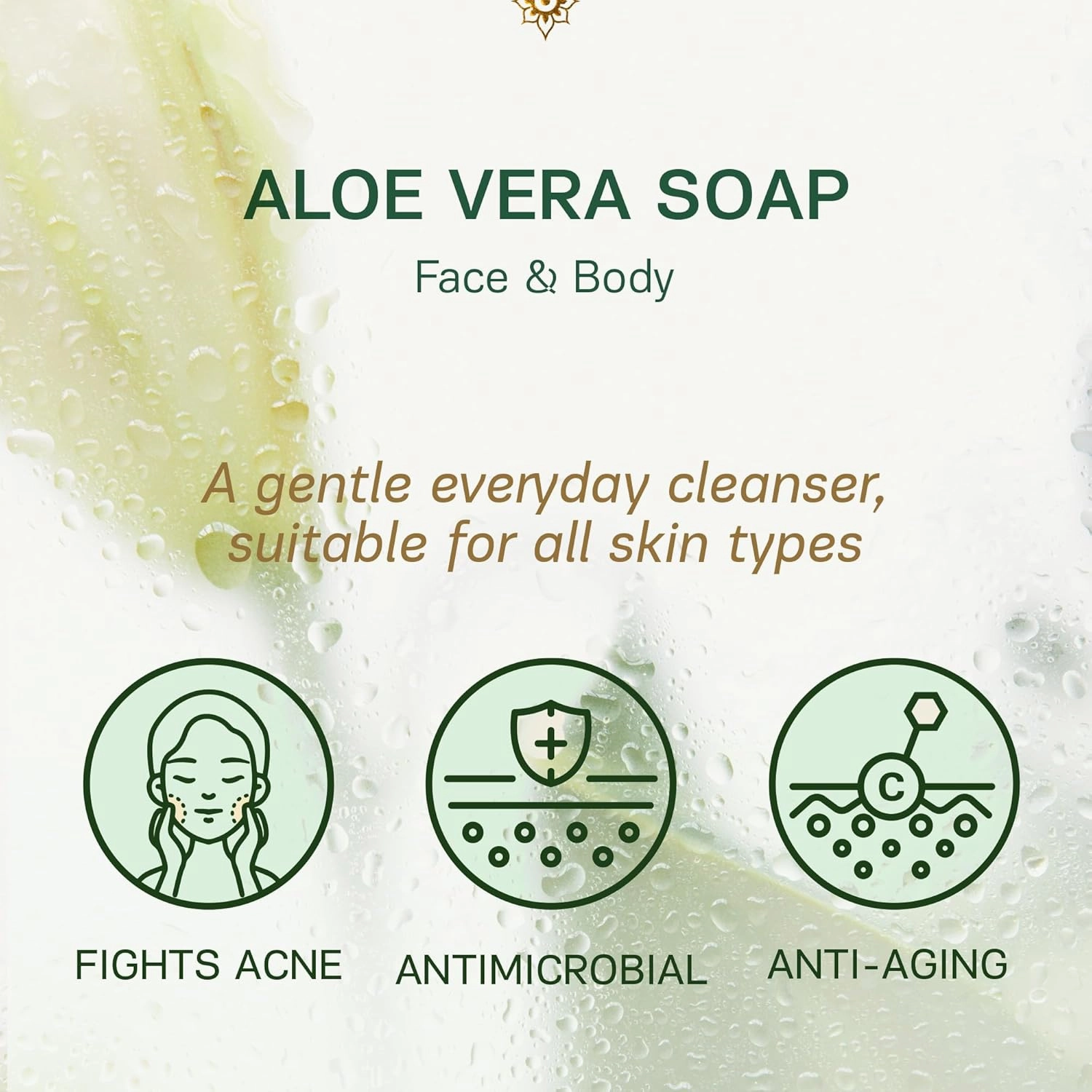 AUTHENTIC BATH & SOAP - Aloe Vera Soap Bar - Cold Processed, Natural, Soothing, Hydrating for Men & Women, Cruelty Free, Vegan, Handmade, Face & Body Wash for All Skin Types. (Pack of 2) 4.2 Oz Each
