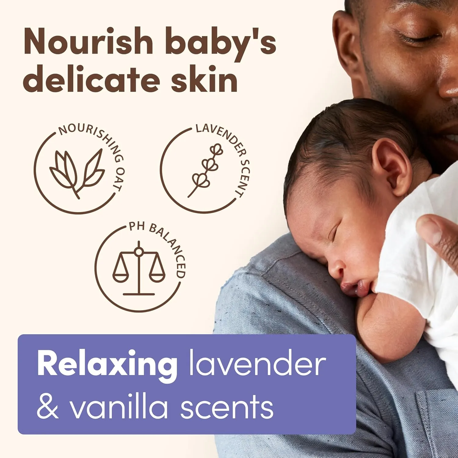 Aveeno Baby Calming Comfort Bath & Lotion Set, Nighttime Baby Skin Care Products with Natural Oat, Lavender & Vanilla Scents, Paraben-, Phthalate- & Phenoxyethanol-Free, 2 Items