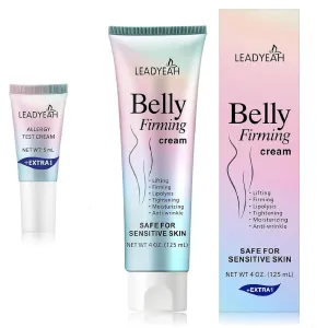 B Flat Belly Firming Cream - Moisturizing, Firming for Stomach, Thighs and Butt, Body Lotion for Women and Men, 125 ML