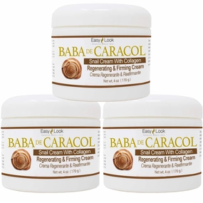 Baba de Caracol Snail Cream With Collagen Regenerating & Firming Cream Crema Regenerante & Reafirmante (Pack of 3)