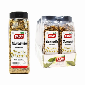 Badia Chamomile Flower, 3.5 oz (Pack of 6) – Premium Dried Chamomile Flowers for Herbal Tea – Soothing & Aromatic