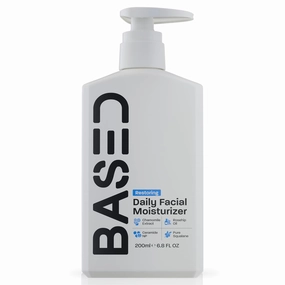 BASED Men's Daily Face Moisturizer - Daily Facial Moisturizer with Squalane & Rosehip Oil - Strengthens Skin Barrier - All Skin Types (6.8 Fl Oz Pack of 1)