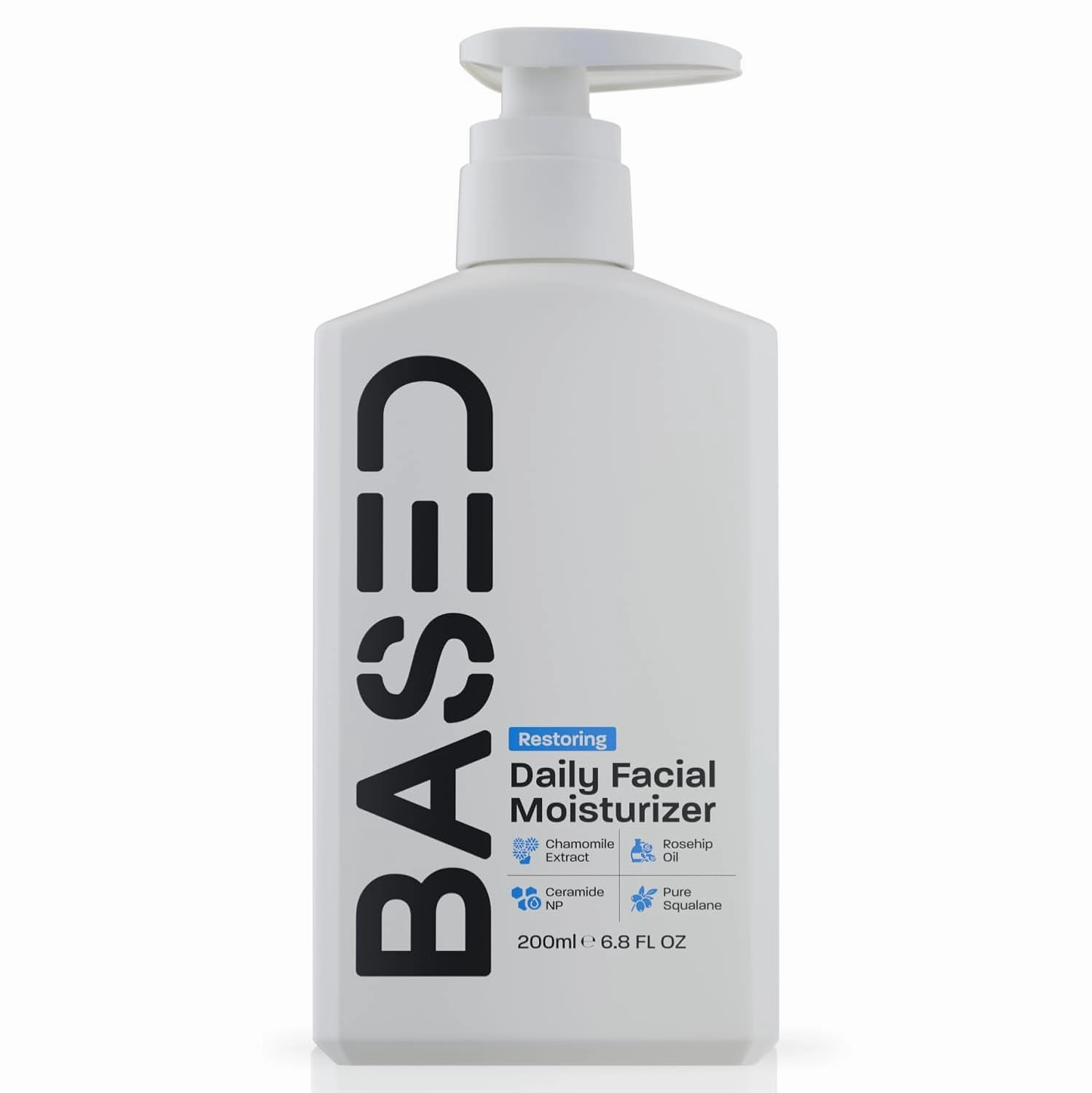 BASED Men's Daily Face Moisturizer - Daily Facial Moisturizer with Squalane & Rosehip Oil - Strengthens Skin Barrier - All Skin Types (6.8 Fl Oz Pack of 1)