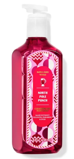 Bath and Body North Pole Punch Cleansing Gel Hand Soap | 8 Fl Oz | Scented with Natural Essential Oils