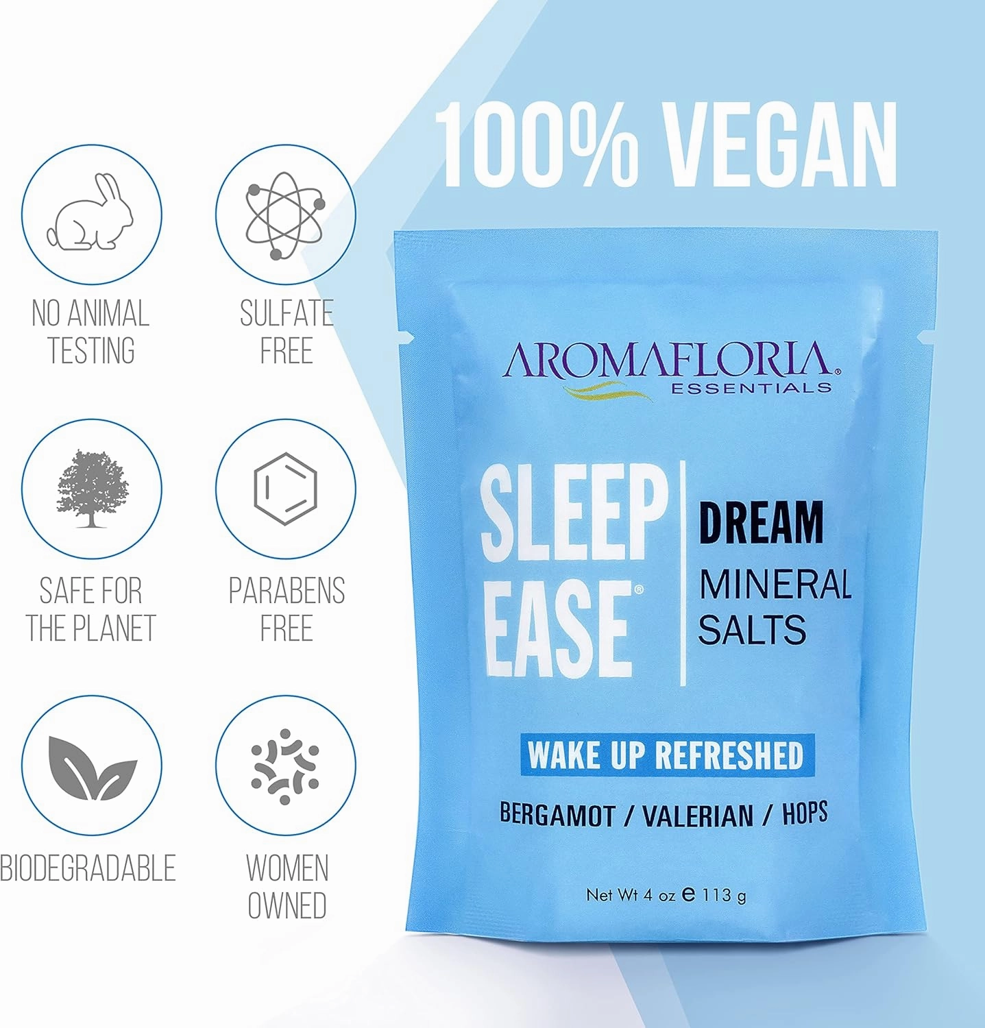 Bath Mineral Salts Travel Size | Stress Less, Muscle Soak, Sleep Ease | 4 oz Assortment (3 Pack)