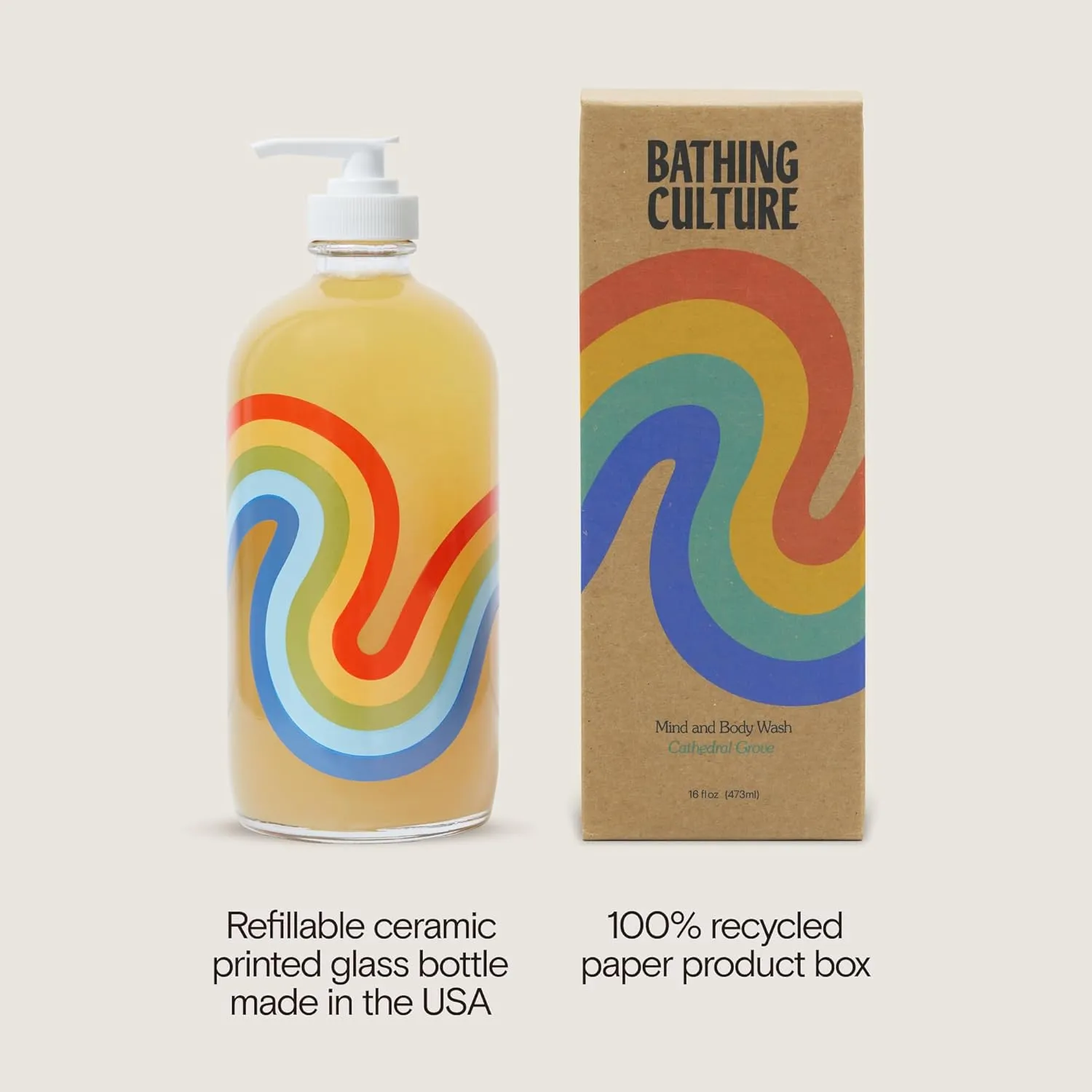 Bathing Culture - Organic Mind   Body Wash | Natural, Biodegradable, Sustainable, Vegan Personal Care (16 fl oz, Cathedral Grove)