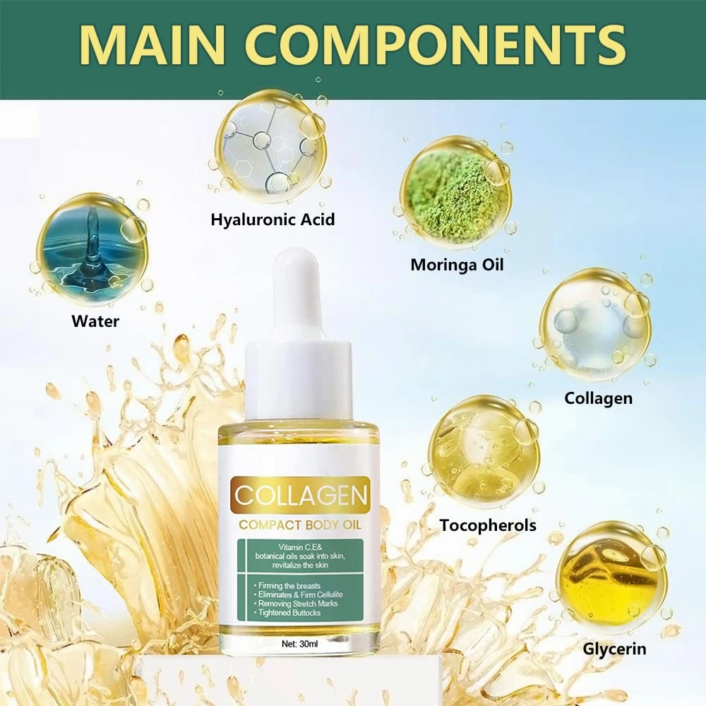 Beauty Women Collagen Lifting Body Oil, Beautywomen Collagen Lifting Body Oil, Collagen Serum for Face, Reduces Fine Lines & Wrinkles 5PCS