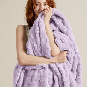 Bedsure Lavender Fog Fleece Blanket for Couch - Super Soft Cozy Blankets for Women, Cute Small Throws for Girls, 50x60 Inches
