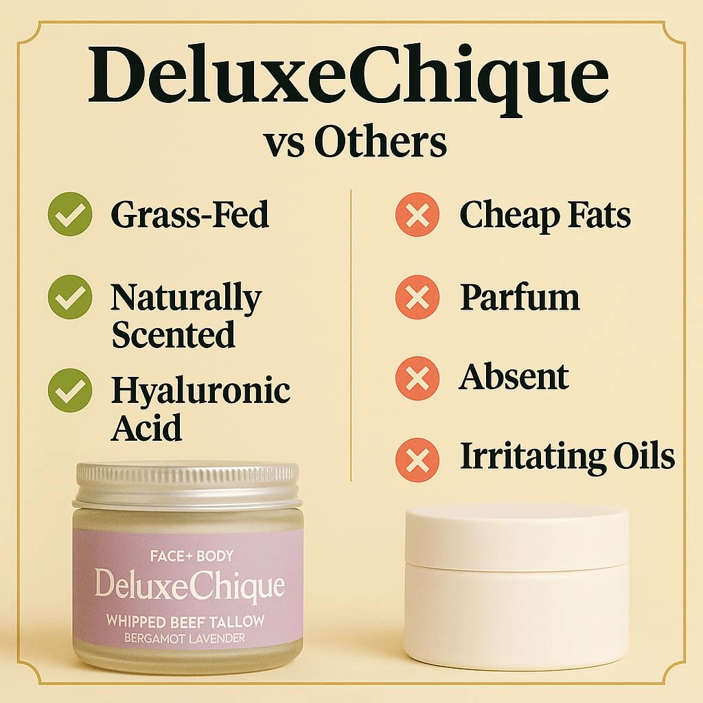 Beef Tallow for Skin, Grass-Fed Beef Tallow Face Moisturizer & Body Lotion, Whipped Tallow Balm for Soft, Smooth Skin, Cebo de Res para la Cara, sebo de res para la cara (4 oz, Bergamot Lavender)
