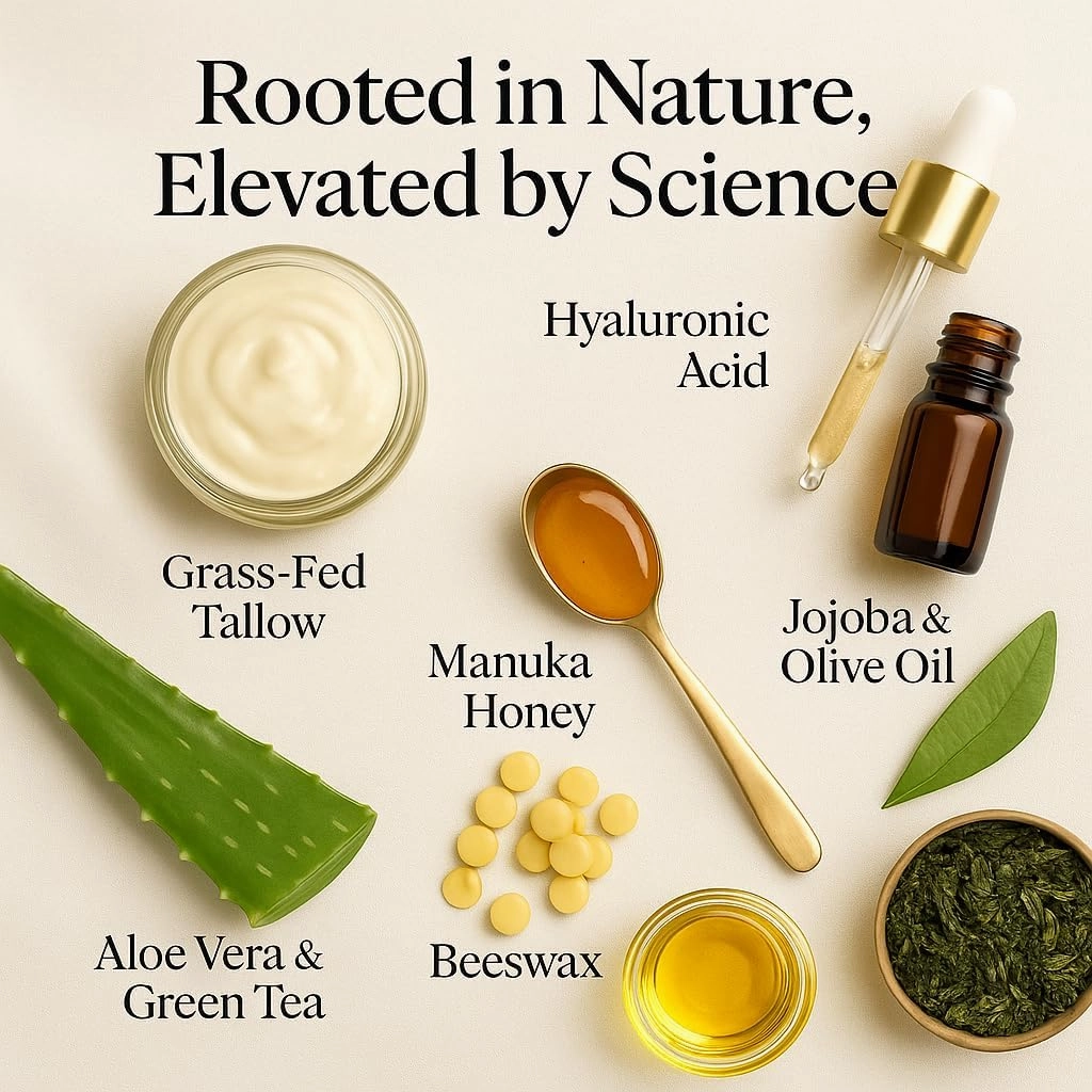 Beef Tallow for Skin, Grass-Fed Beef Tallow Face Moisturizer & Body Lotion, Whipped Tallow Balm for Soft, Smooth Skin, Cebo de Res para la Cara, sebo de res para la cara (4 oz, Bergamot Lavender)