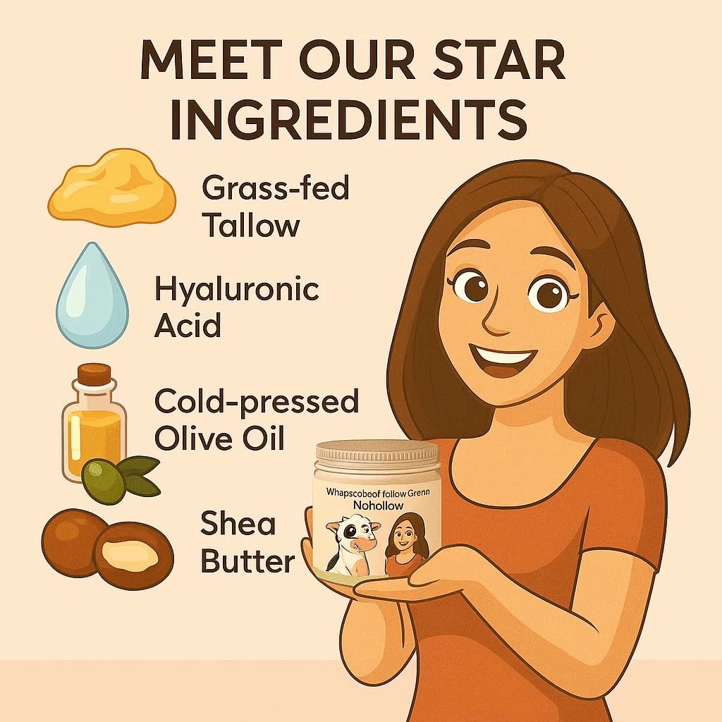 Beef Tallow for Skin, Grass-Fed Beef Tallow Face Moisturizer & Body Lotion, Whipped Tallow Balm for Soft, Smooth Skin, sebo de res para la cara (4 oz, Bergamot Lavender)