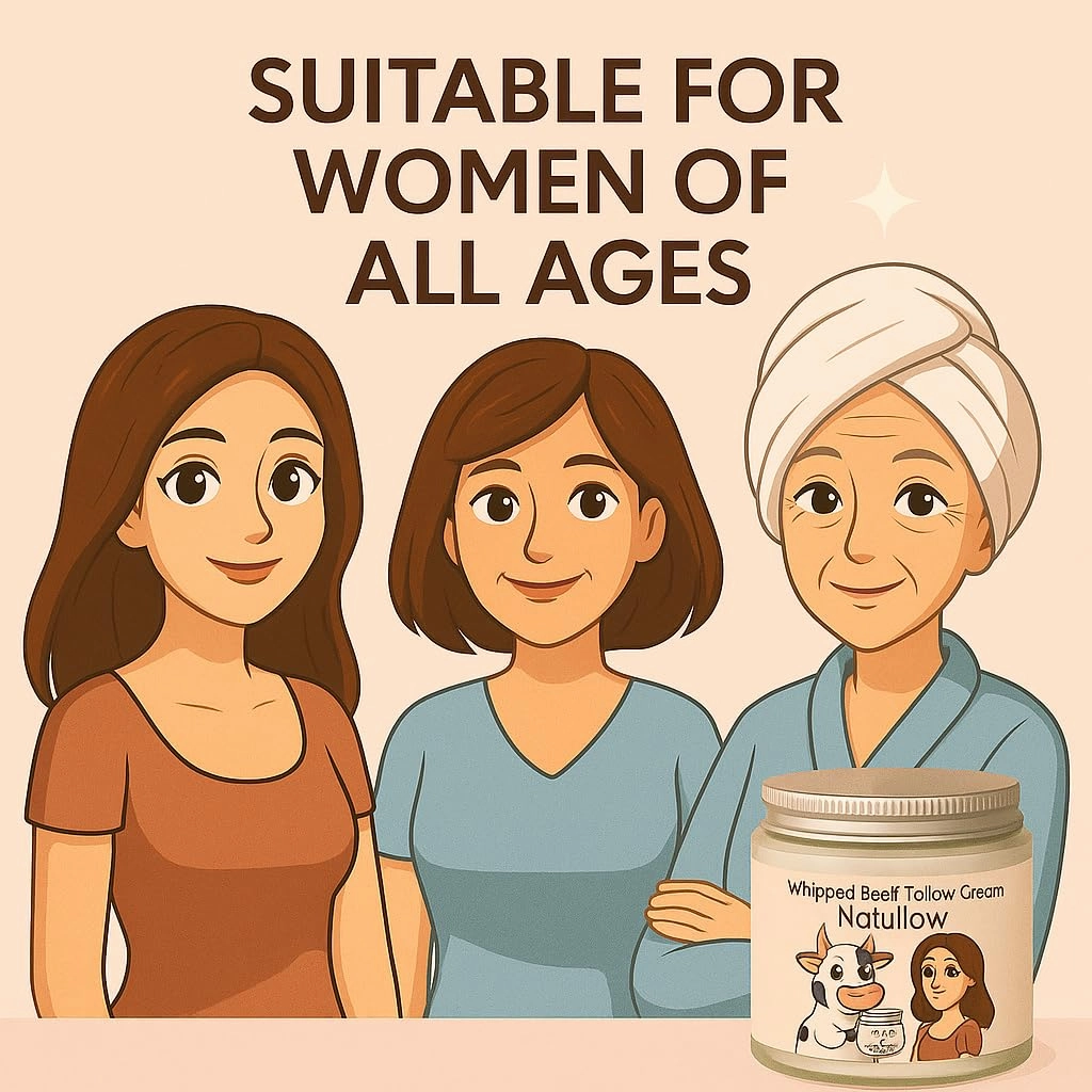 Beef Tallow for Skin, Grass-Fed Beef Tallow Face Moisturizer & Body Lotion, Whipped Tallow Balm for Soft, Smooth Skin, sebo de res para la cara (4 oz, Bergamot Lavender)