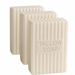 Beef Tallow Soap Bars – Grass-Fed, Handmade, Naturally Scented with Essential Oils – Moisturizing & Nourishing for Face & Body – Gentle, Paleo & Sensitive Skin Friendly- Lavender   Rosemary (3 Bars)
