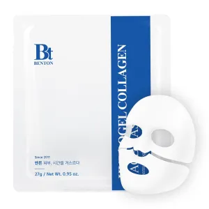 BENTON Hydrogel Collagen Face Mask 4EA– Low Molecular Collagen for Deep Absorption – Breathable Micro-Hole Sheet – Hydrating & Firming Korean Skin Care