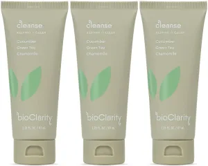 BioClarity Face Cleanser | 100% Vegan, Gentle Wash with Cucumber, Green Tea, and Chamomile, for Sensitive Oily Skin. Natural Ingredients (4 Fl Oz (Pack Of 3))