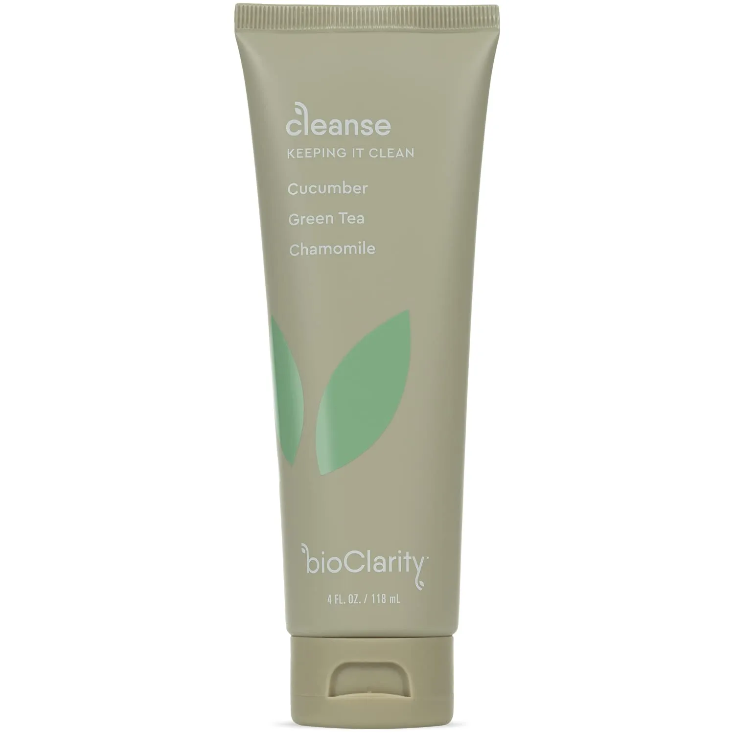 BioClarity Face Cleanser | 100% Vegan, Gentle Wash with Cucumber, Green Tea, and Chamomile, for Sensitive Oily Skin. Natural Ingredients (4 Fl Oz)