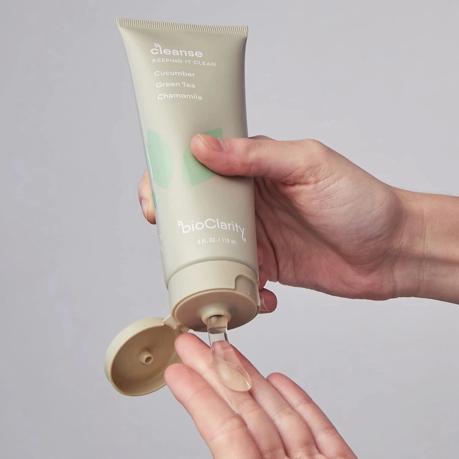 BioClarity Face Cleanser | 100% Vegan, Gentle Wash with Cucumber, Green Tea, and Chamomile, for Sensitive Oily Skin. Natural Ingredients (Set of Two 4oz Cleansers)