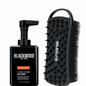 Blackwood For Men X-Punge Foaming Face Wash (4.55 oz) with Double Duty Beard & Body Scrubber