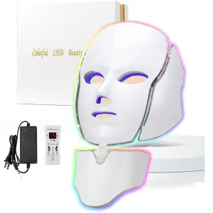 Blue Red Light Theràpy Màsk for Face, 7 Colors led face màsk Light Theràpy, Portable Facial Skin Care Màsk for Face and Neck At Home