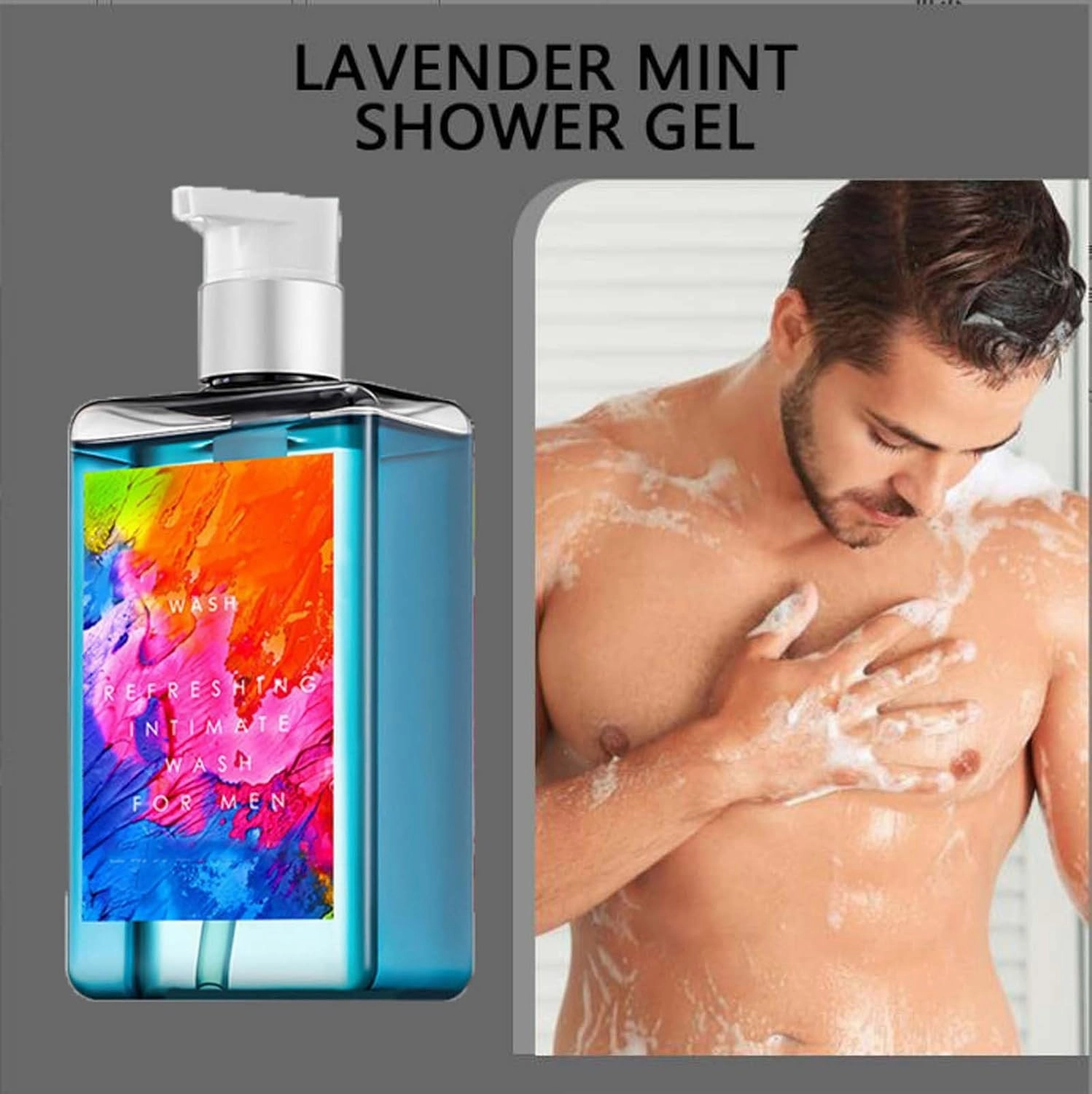 Blue Perfume Scent Refresh Intimate Body Wash for Men, Natural PH Balance Mens Intimate Wash, Daily Hygiene Wash for Male Care, Gentle Cleanser (1, blue)