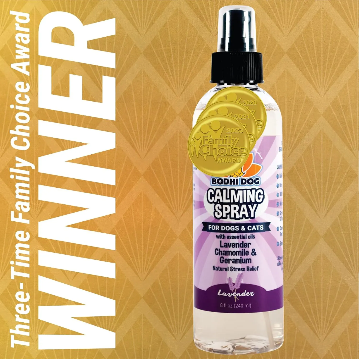 Bodhi Dog Natural Calming Spray for Dogs - Relaxation Support for Grooming, Travel, Fireworks & More - Gentle Care for Pets - Made in USA - Calming Lavender Scent (8 Fl Oz)