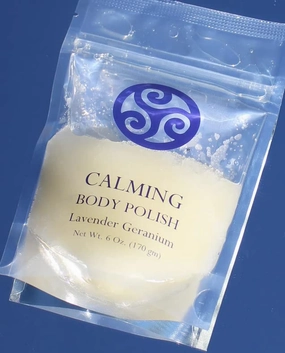 Body Polish - Lavender Geranium Natural Salt Scrub - 6 Ounce
