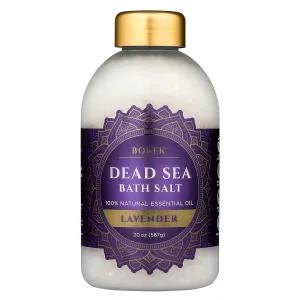 Bokek Bokek Organic Lavender Bath Salt, Dead Sea Salt Scented With Certified Organic Essential Oil, 20 Ounce Jar, White, Lavender, 20 ounces