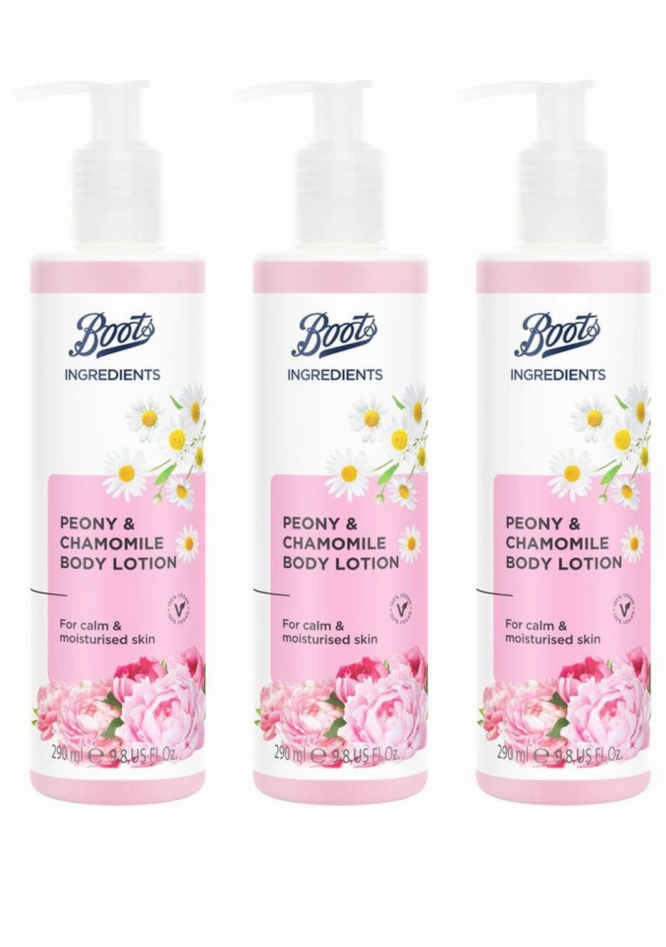 Boots Ingredients Peony and Chamomile Body Lotion 9.80 Fl Oz. (3)