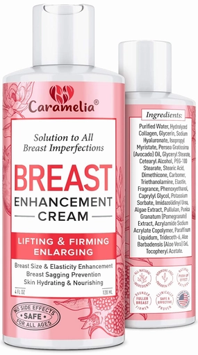 Breast Enhancement Cream - USA Made, Firming & Lifting, Collagen-Infused, Sensitive Skin, Paraben-Free, 4 Fl Oz