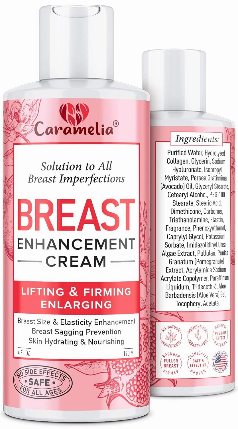 Breast Enhancement Cream - USA Made, Firming & Lifting, Collagen-Infused, Sensitive Skin, Paraben-Free, 4 Fl Oz