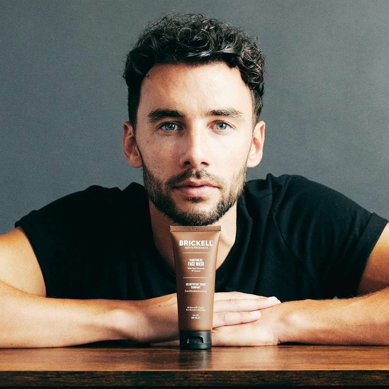 Brickell Men's Clarifying Gel Face Wash for Men, Natural and Organic Rich Foaming Daily Facial Cleanser Formulated With Geranium, Coconut and Aloe (3.4 Ounce)