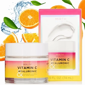 Brightening Face Moisturizer W/Vitamin C   Hyaluronic Acid | Collagen Peptides Firming Neck & Face Cream | Facial Moisturizer Eye Cream | Anti Aging Face Lotion For Women, 2.5 Fl Oz