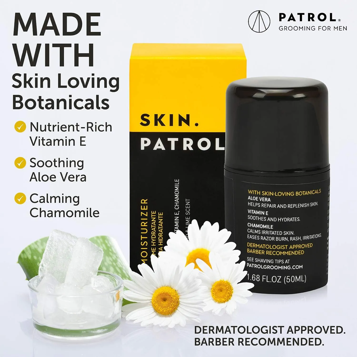 Bump Patrol Everyday Skin Moisturizer - Aloe Vera, Vitamin E, Chamomile Guards Against Razor Bumps, Ingrown Hairs - 1.68 Ounces - Pack of 4