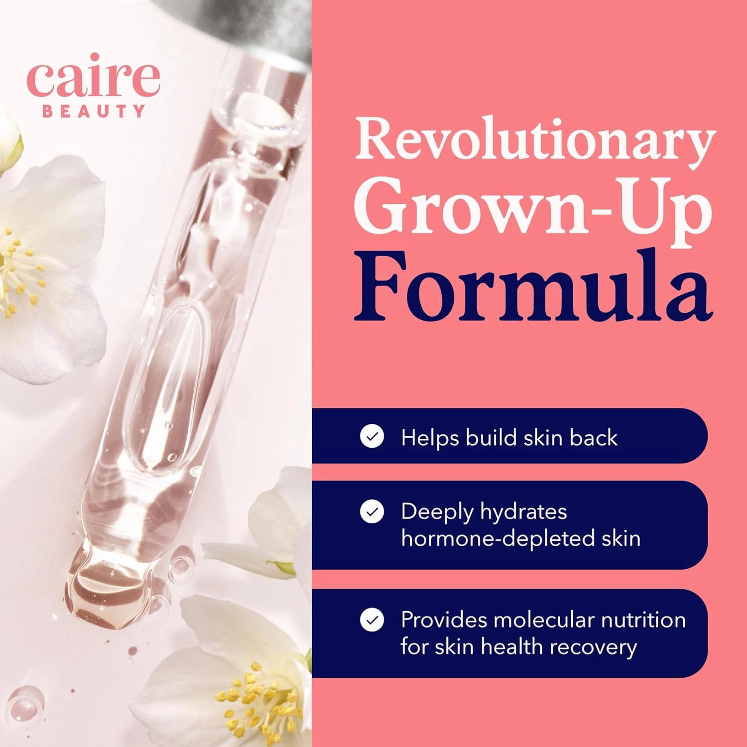 Caire ‘Own Your Age’ Bioavailable Hyaluronic Acid Collagen Peptide Serum for Face, Eyes   Neck | 15ml