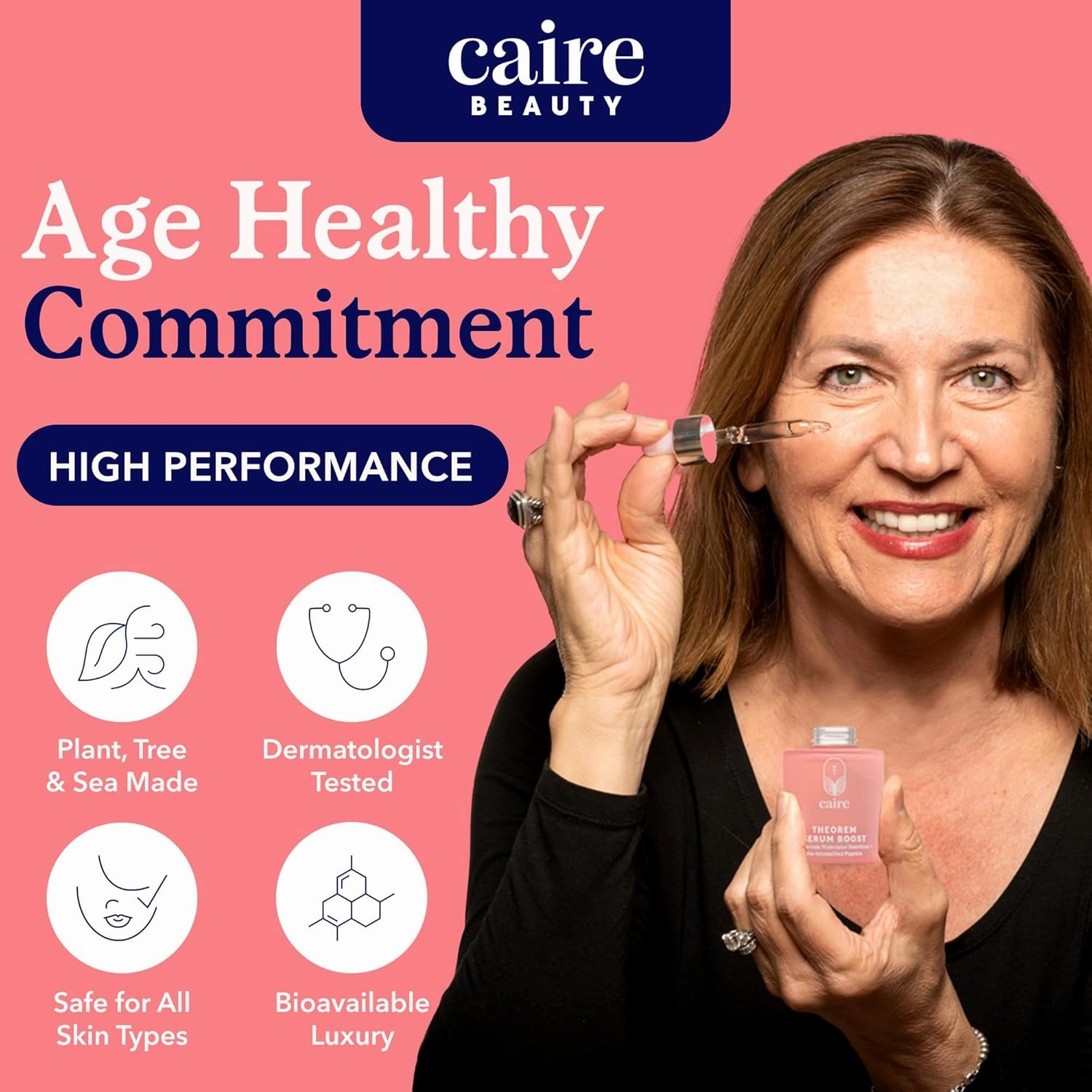 Caire ‘Own Your Age’ Bioavailable Hyaluronic Acid Collagen Peptide Serum for Face, Eyes   Neck | 15ml