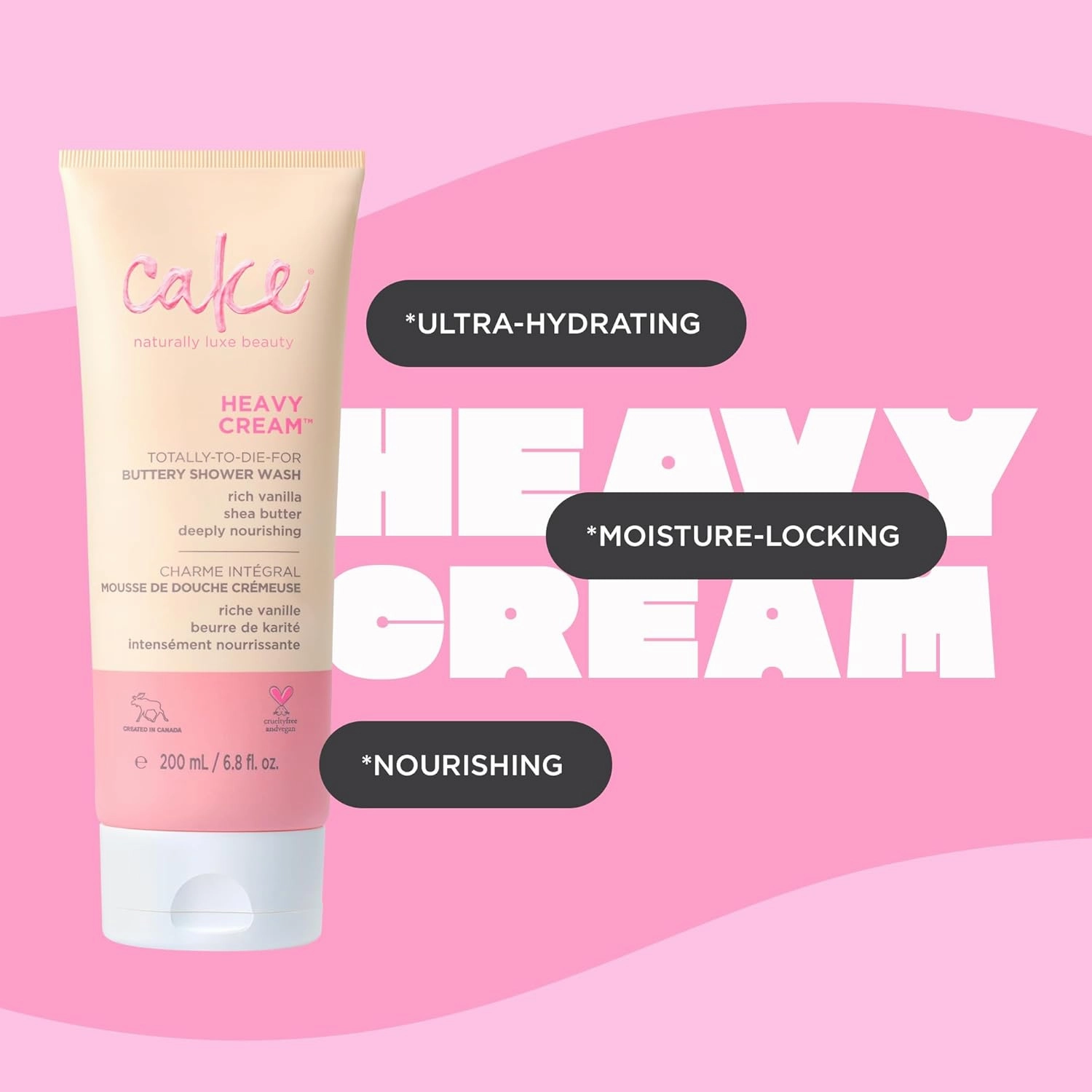 Cake Beauty Heavy Cream Buttery Shower Wash (Froth), 7 Ounce